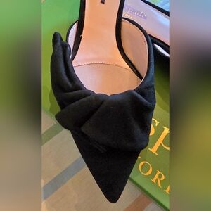 NEW!kate spade Black Pointed Toe Bow Slip-On